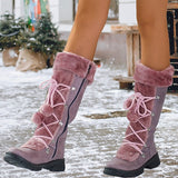 Women's Snow Waterproof  Vintage Casual Minimalism Faux Suede Lace-up Boots