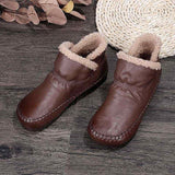 Women's Snow Embroidered Tassel Flat Heel Round Toe Classic Casual Minimalism Running Walking PU Zipper Boots