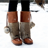 Women's Cowboy Tassel Fur Boots