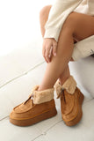 Thick Sole Zippered Women's Boots with Fur Detail