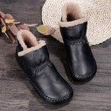 Women's Snow Embroidered Tassel Flat Heel Round Toe Classic Casual Minimalism Running Walking PU Zipper Boots