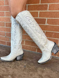 Tanner Mark White Knee High Boots