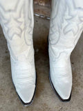 Tanner Mark White Knee High Boots