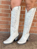 Tanner Mark White Knee High Boots