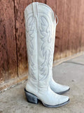 Tanner Mark White Knee High Boots