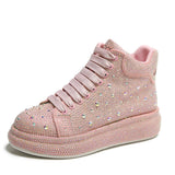 Rhinestone High-top Platform Shoes