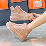 Rhinestone High-top Platform Shoes