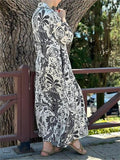 Vintage Black And White Print Dress