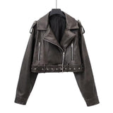 Washed Faux Leather Jacket