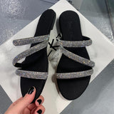 Rhinestone Beach Flat Sandals