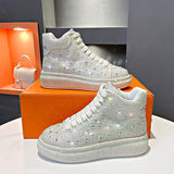 Rhinestone High-top Platform Shoes