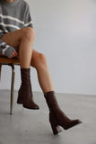 Short Heeled Stretch Boots