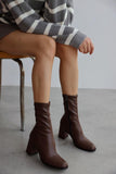 Short Heeled Stretch Boots