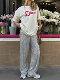 Sequined High Waist Pants