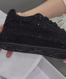 Solid Black Glitter Sneakers