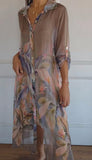 Silk Printed Long Shirt Dress