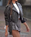 Washed Faux Leather Jacket