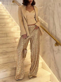 Sequined High Waist Pants