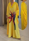 Yellow Long Sleeve Loose Dress