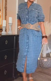 Soft Denim Shirt Long Dress