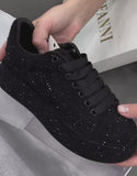 Solid Black Glitter Sneakers