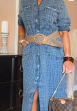 Soft Denim Shirt Long Dress