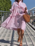 Pink Shirt Midi Dress