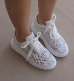 White Sports Mesh Shoes