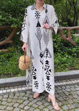 White Shirt Print Maxi Dress