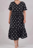 White Polo Dot Loosen Dress