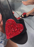 Red Heart Glitter Slippers