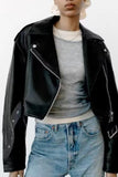 Washed Faux Leather Jacket