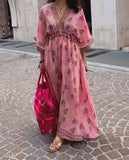 Pink Printed Loosen Dress