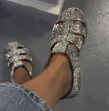 Silver Glitter Sandals