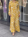 Yellow Printed Shirt Long Dress