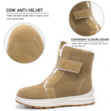 Women's Winter Wedge Heel Round Toe Fashion Plush Casual Suede Elastic Band Boots