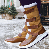 Women's Winter Platform Round Toe Vintage Fashion Plush Suede Lace-up Boots