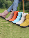 Women's Snow Waterproof Winter Zipper Flat Heel Round Toe Plush Comfort Boots