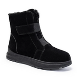 Women's Winter Wedge Heel Round Toe Fashion Plush Casual Suede Elastic Band Boots