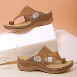 Women's Rhinestone Wedge Sandals Flip-flops