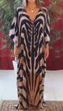 Zebra with brown detail Maxi Dress