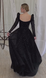 Shimmering glitter dress in deep black color