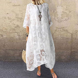 Round Neck Short Sleeve Lace Dress