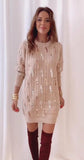 Tricolor Sequin Sweater Dress