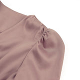 Satin Dress Women's Design Sense Lantern Sleeve Waist Slim Slim Dress