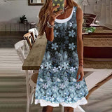 Sleeveless Milk Silk Floral Dress