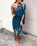 Sexy Sloping Shoulder One-sleeve Dress