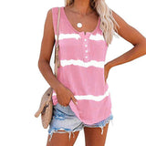 Striped-print Button Vest