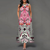 Printed sleeveless long dress