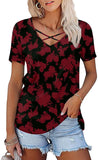 Signature Cross-Cover Strap Print V-Neck Top